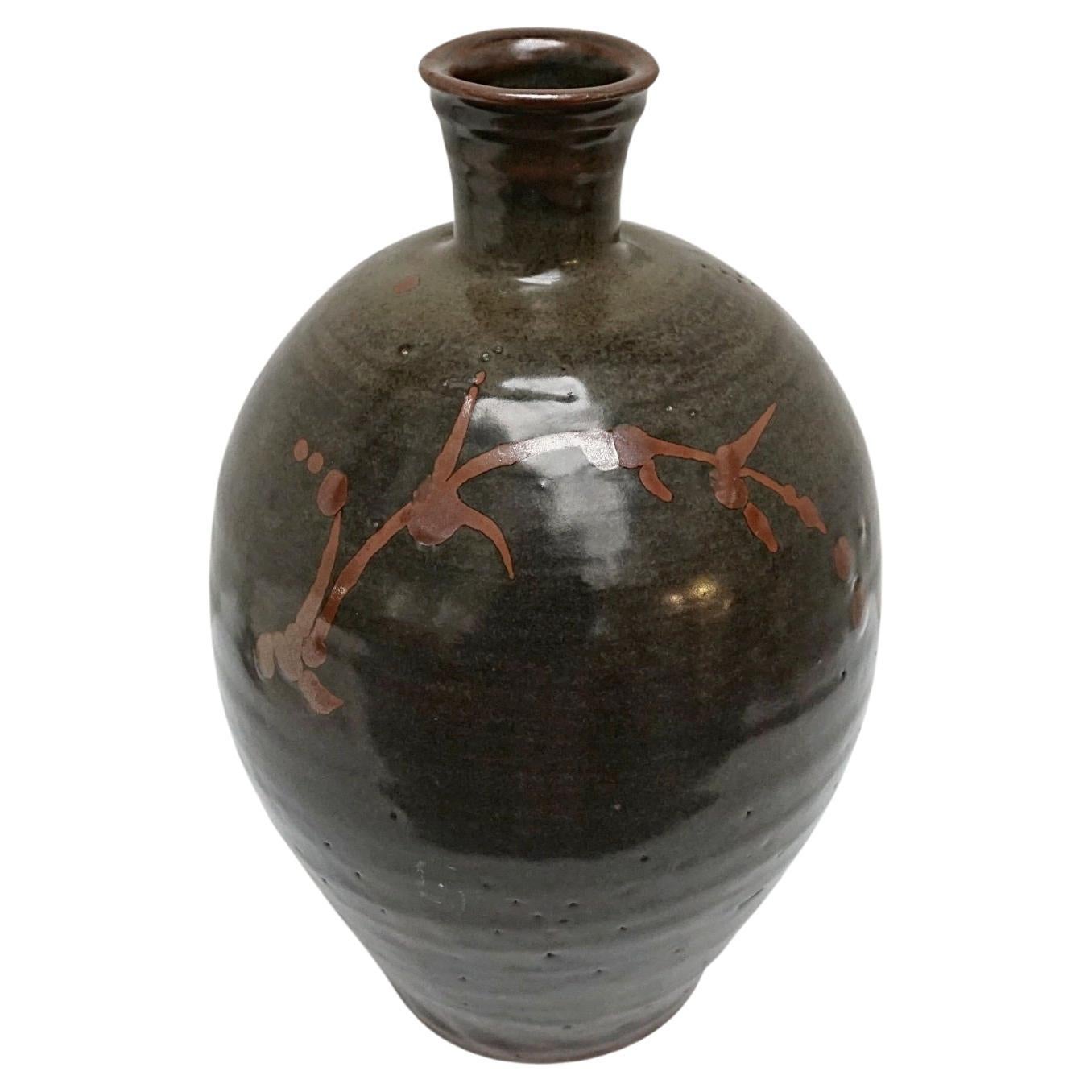 William Marshall Tenmoku Glazed Stoneware Vase Circa 1960