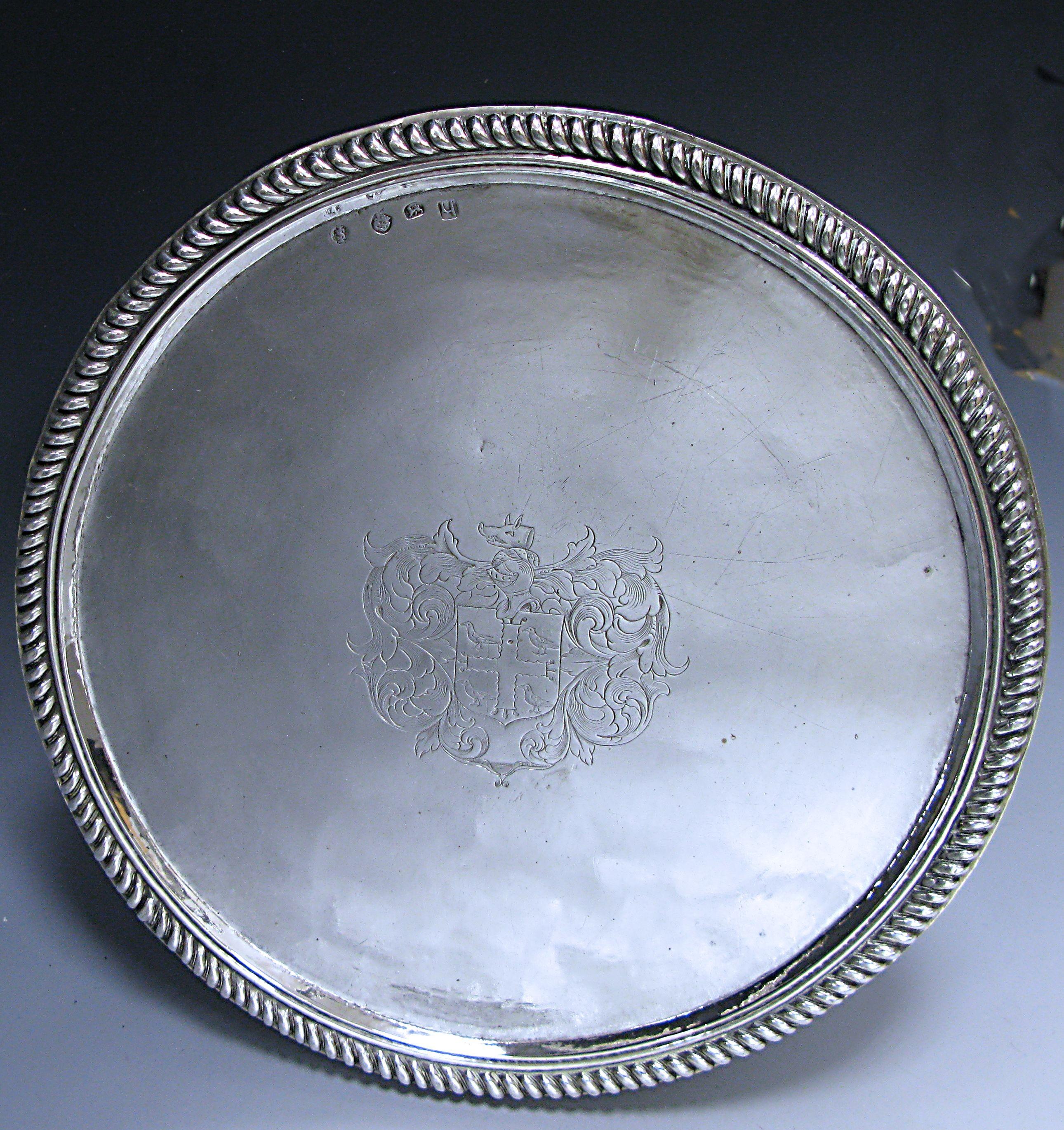 English William & Mary Antique Silver Tazza  For Sale