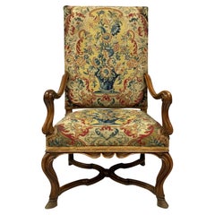 Antique William & Mary Armchair Covered in a Fine Needlepoint Tapestry