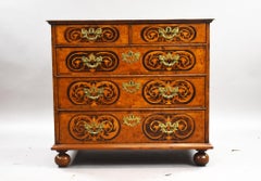William & Mary Burr Walnut Marquetry Chest