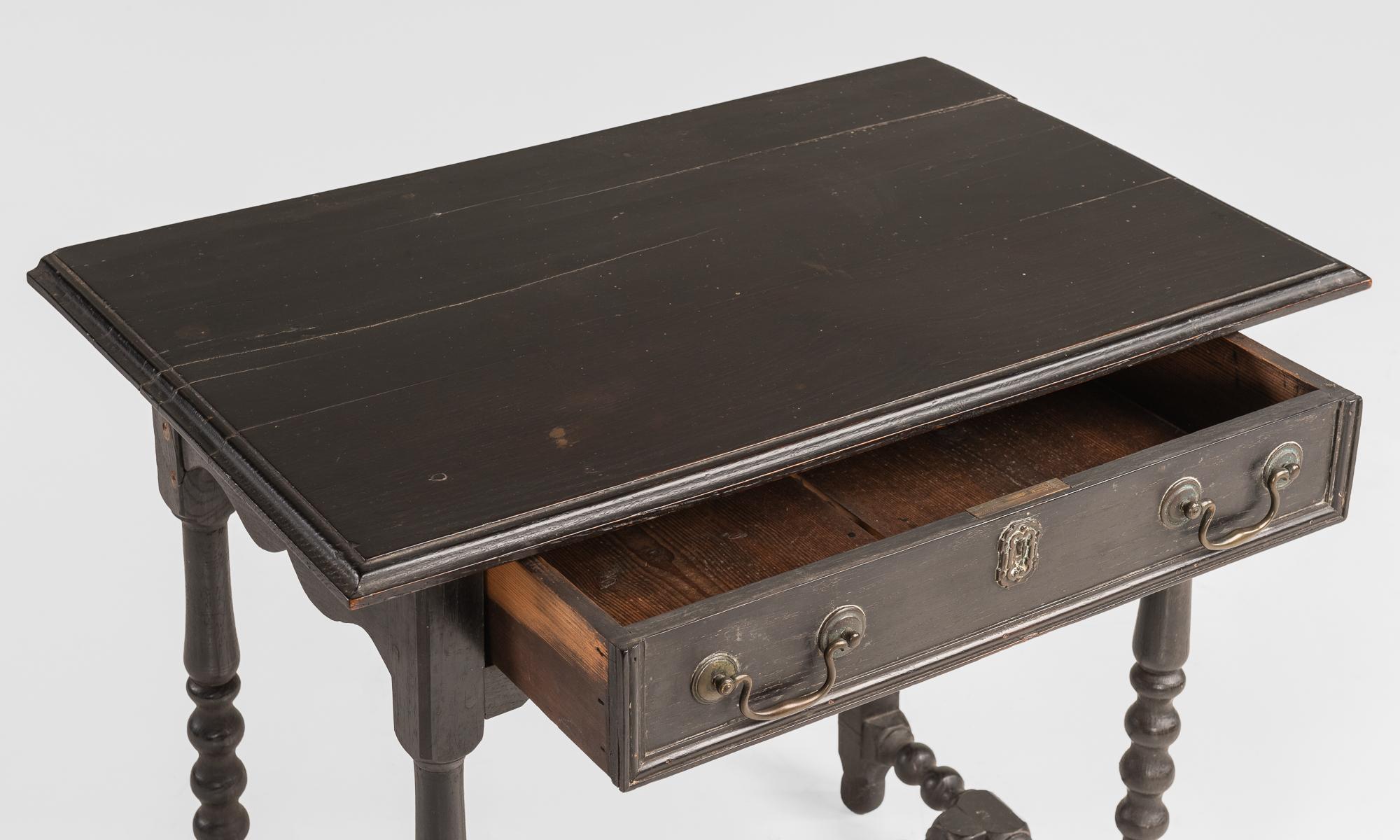 William and Mary William & Mary Ebonized Oak Side Table, circa 1880