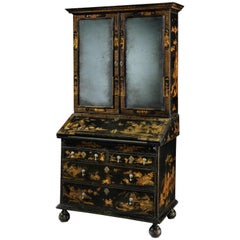 William & Mary Lacquered Bureau Bookcase