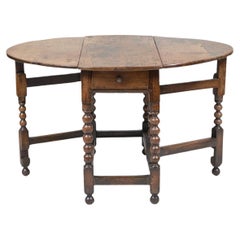 Antique William & Mary Oak Gate Leg Table