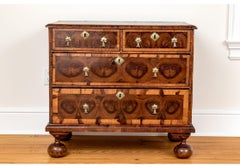 William & Mary Oyster Veneered Walnut Chest Of Drawers - Circa 1680-1710
