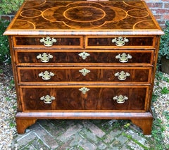 William & Mary Period Oyster Laburnum and Walnut Chest