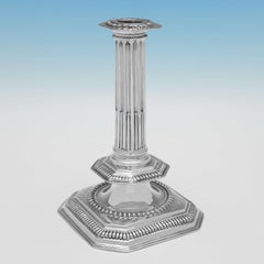 William & Mary Period Sterling Silver Pair of Candlesticks, London 1693