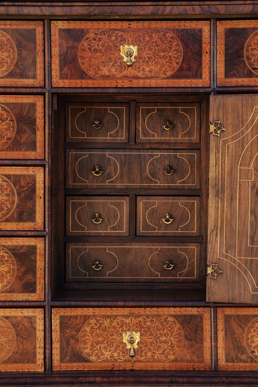 William and Mary William & Mary Seaweed Marquetry Inlaid Cabinet by Gerrit Jensen (c. 1634-1715)  For Sale