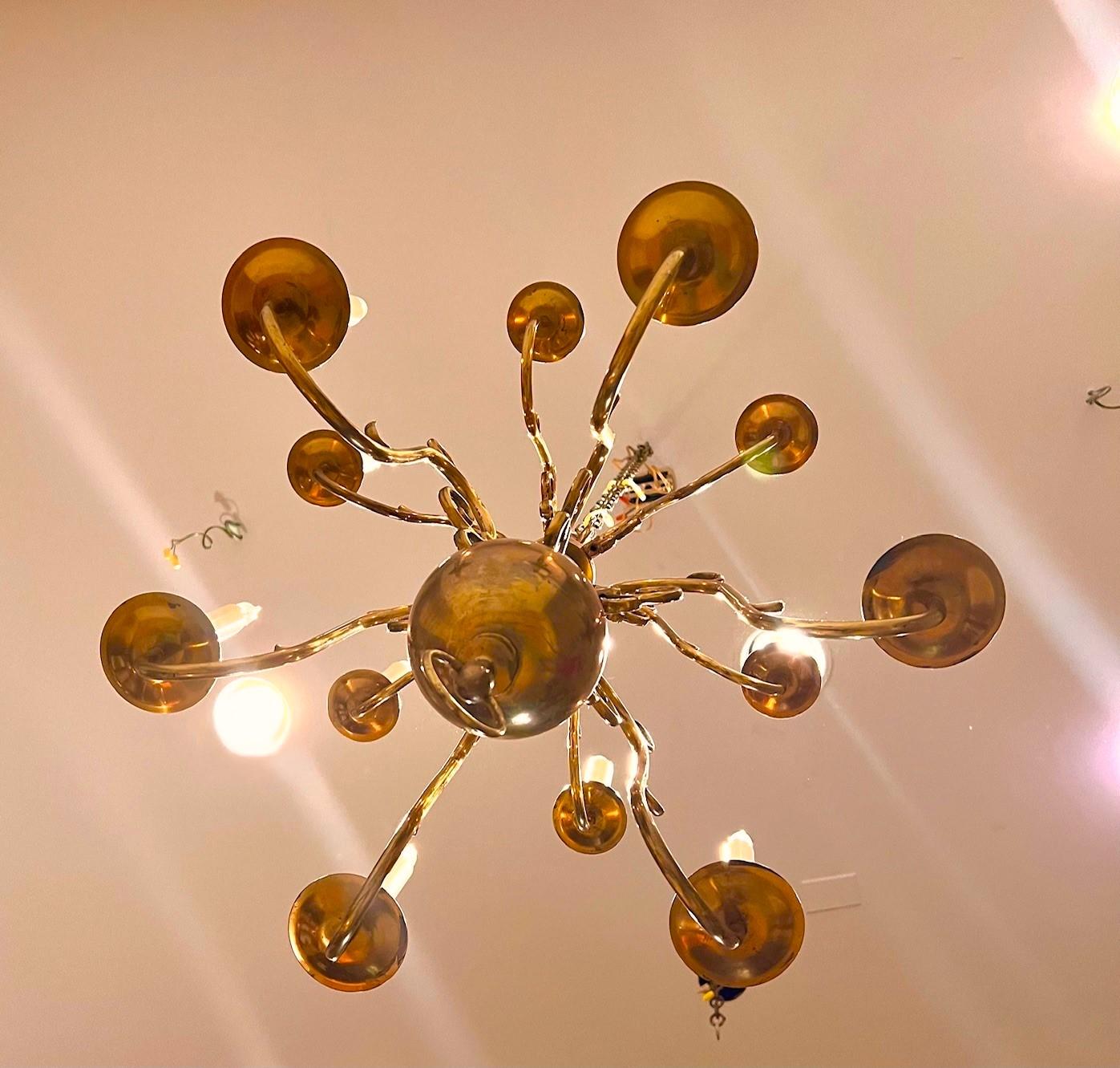 William & Mary Style 12-Light Brass Chandelier, Netherlands, Circa:1910 2