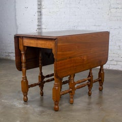 William Mary Style Dining Table Walnut Drop Leaf Expanding Gateleg by Abernathy