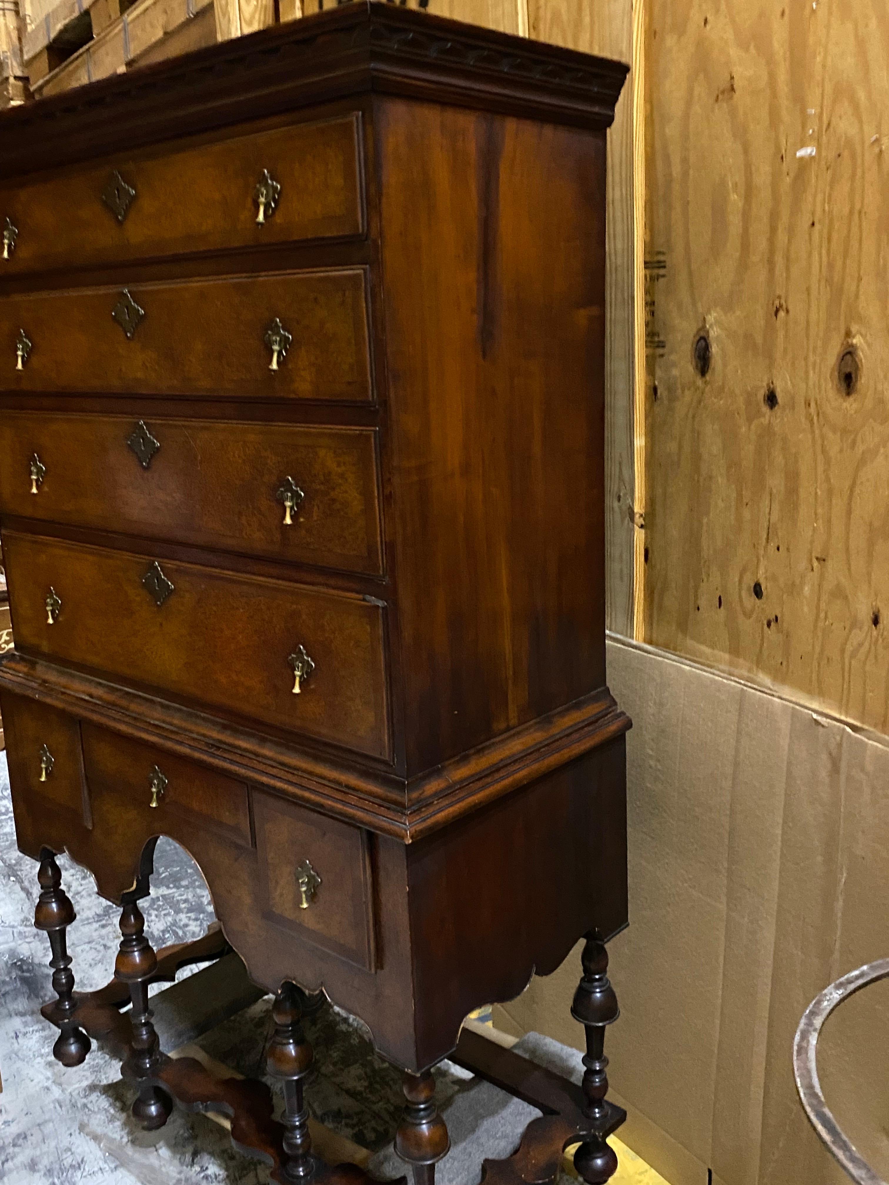 William and Mary William & Mary Style Highboy, 20th Century For Sale