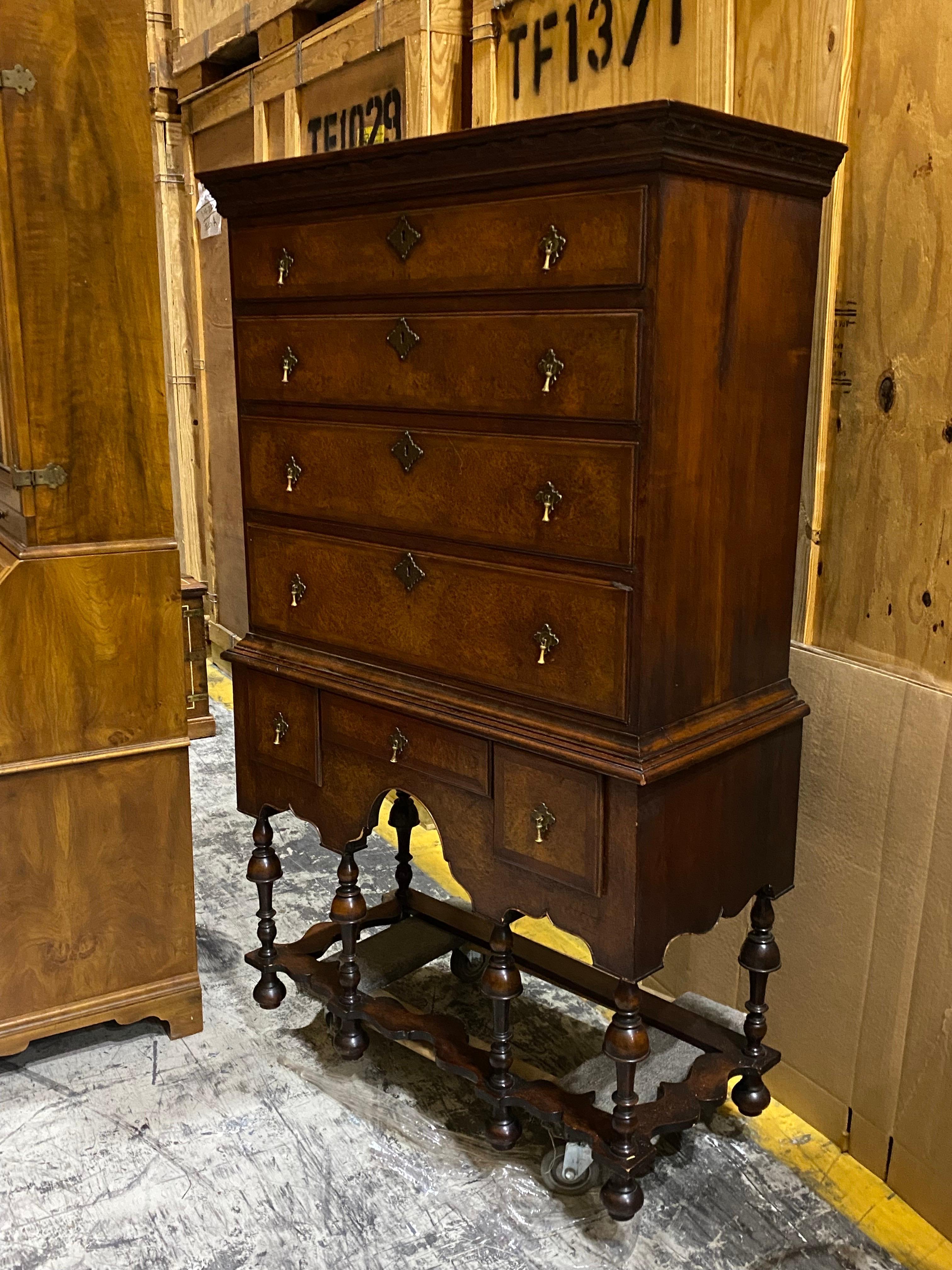 American William & Mary Style Highboy, 20th Century For Sale