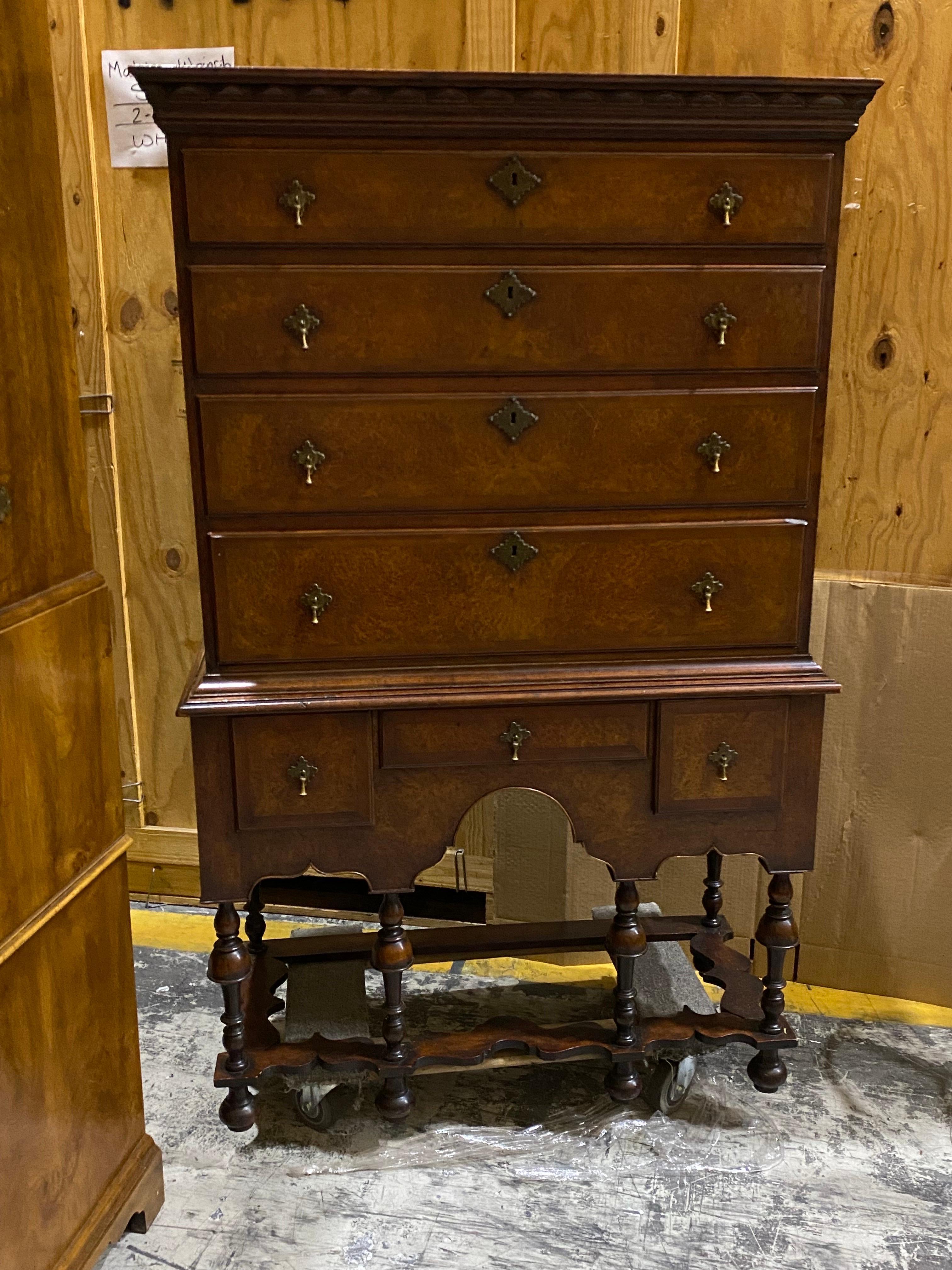 William & Mary Style Highboy, 20th Century In Fair Condition For Sale In Southampton, NY