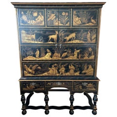 William & Mary Style Large Chest with Chinoiserie Decoration