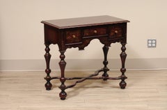 William & Mary Style Lowboy Dressing Table in Burgundy Painted Chinoiserie Theme