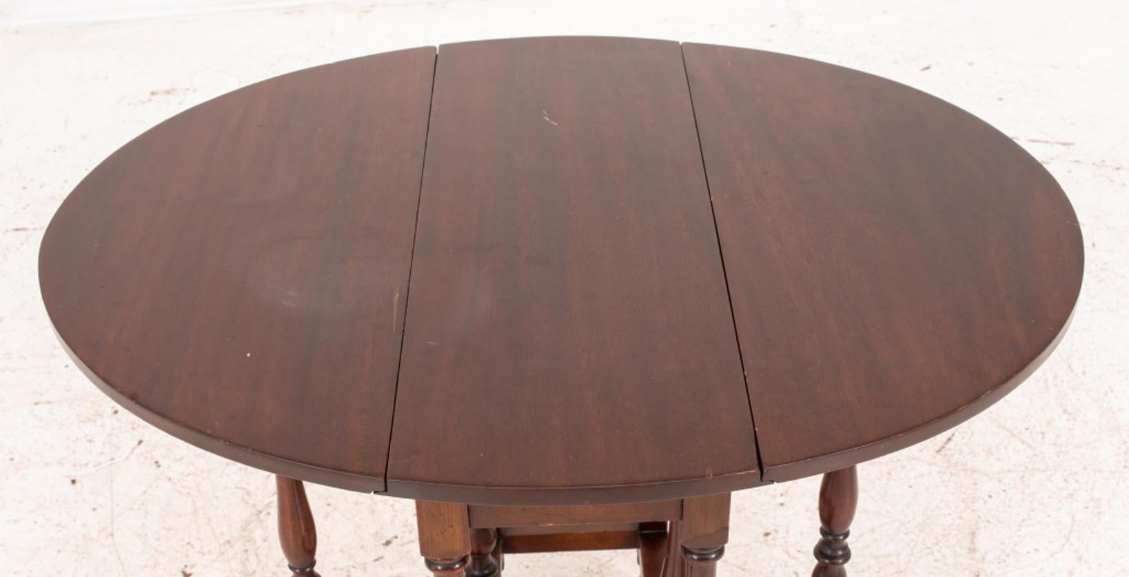 William & Mary Style Mahogany Drop Leaf Low Table 2