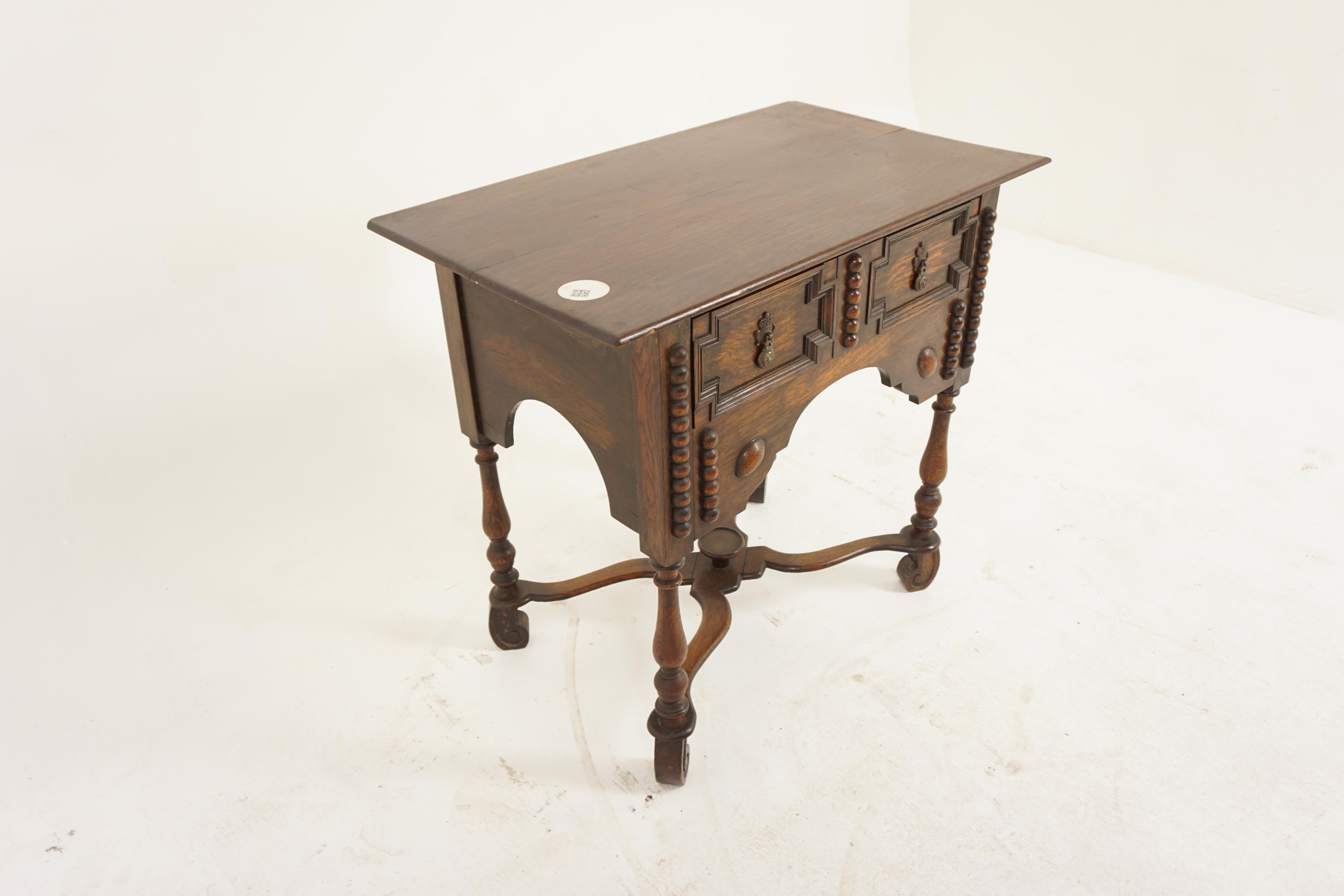 William and Mary William & Mary Style Oak Side Table, Hall, Sofa, Scotland 1920, H1016