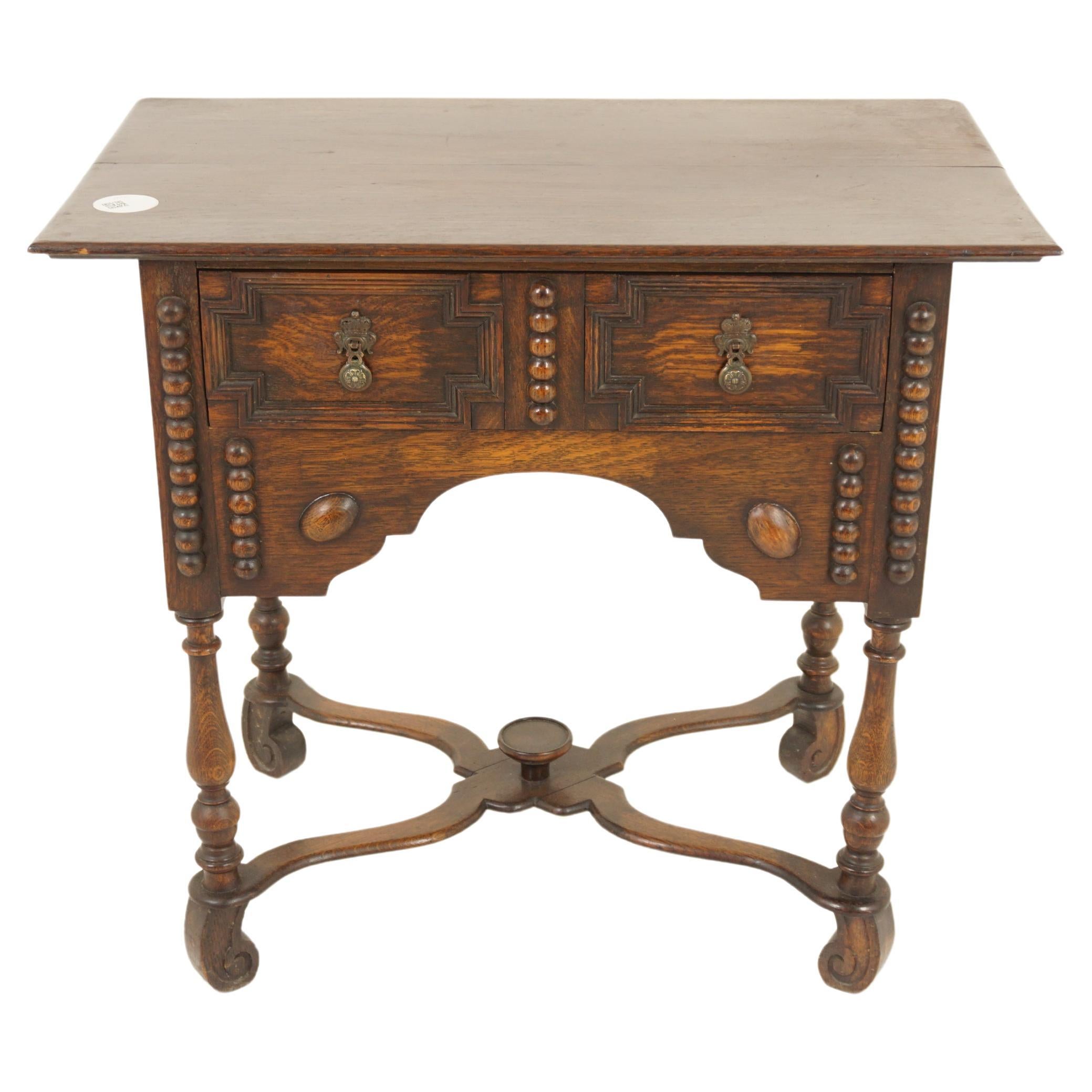 William & Mary Style Oak Side Table, Hall, Sofa, Scotland 1920, H1016