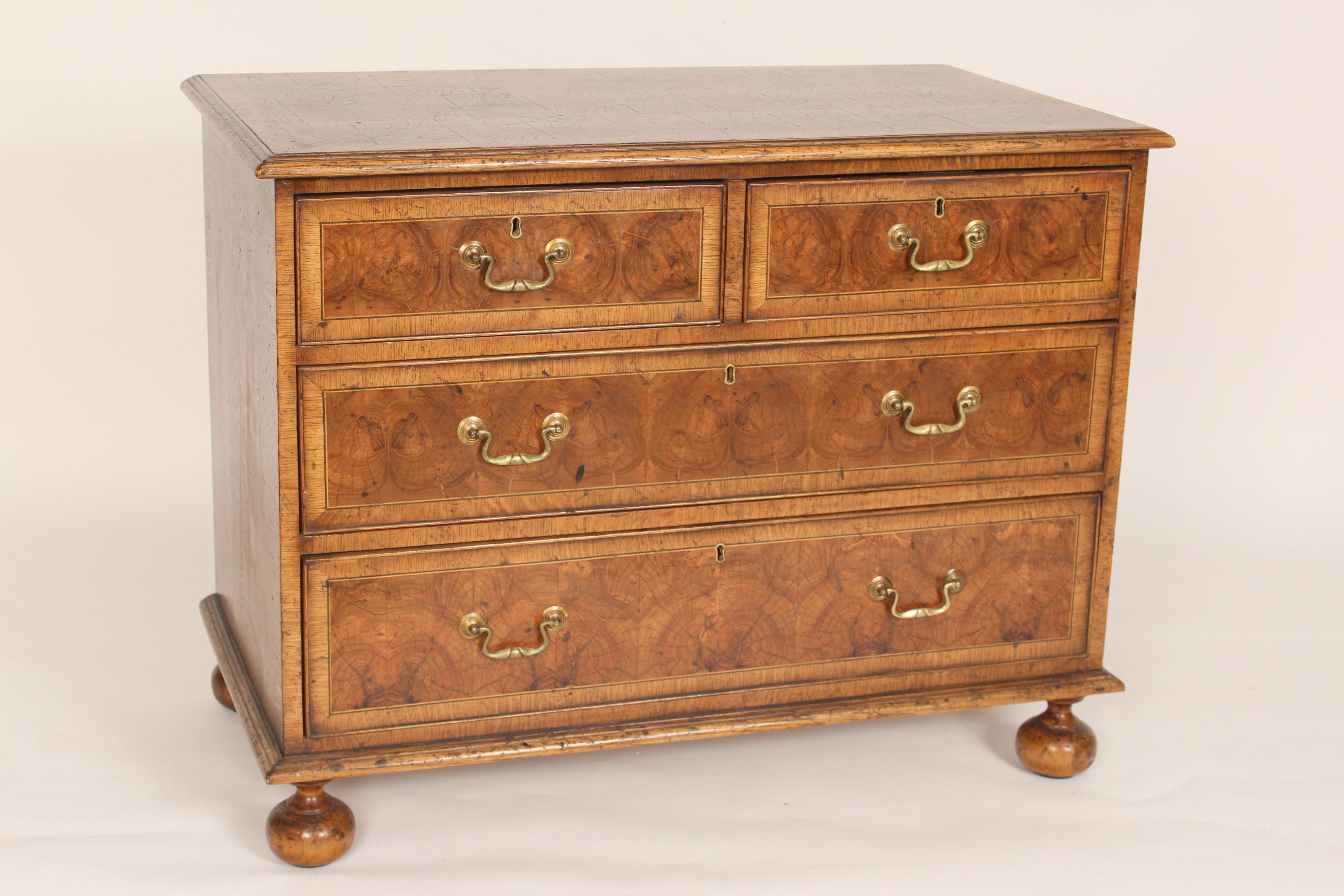 William and Mary William & Mary Style Oyster Burl Chest of Drawers