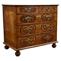 William & Mary Walnut and Marquetry Chest of Drawers
