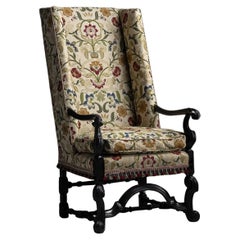 Vintage William & Mary Wingback Chair, England Circa 1910