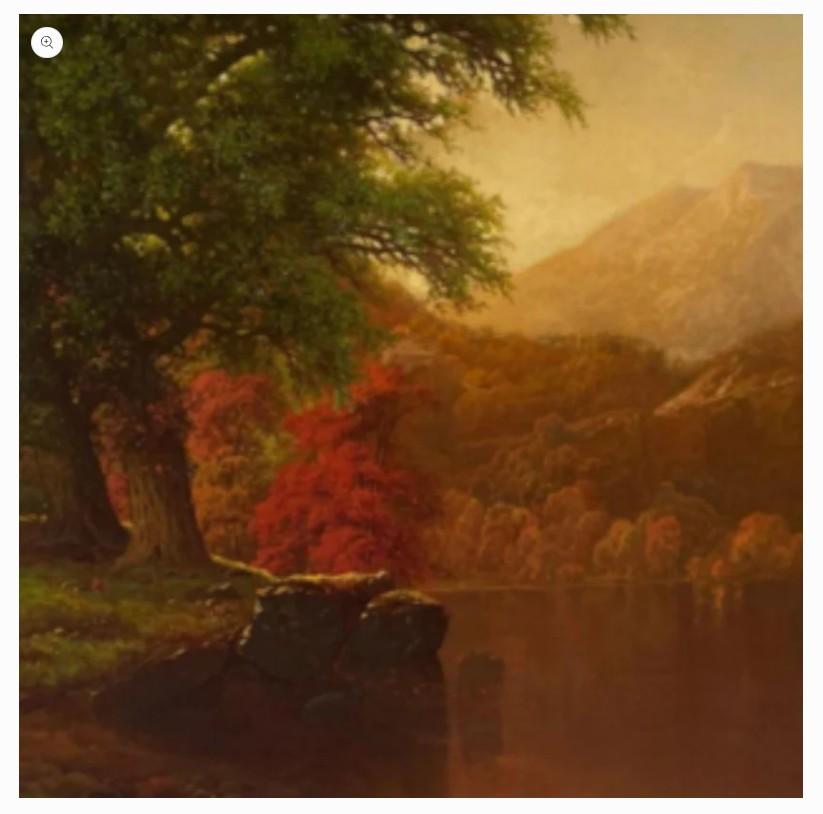 Herbstszene mit See – Painting von William Mason Brown