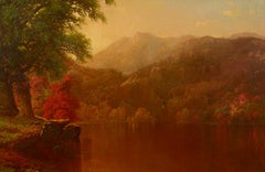 Antique Autumn Scene with Lake