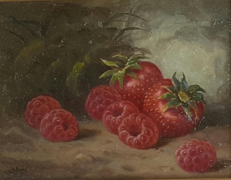 William Mason Brown Still-Life Painting - Raspberries & Strawberries