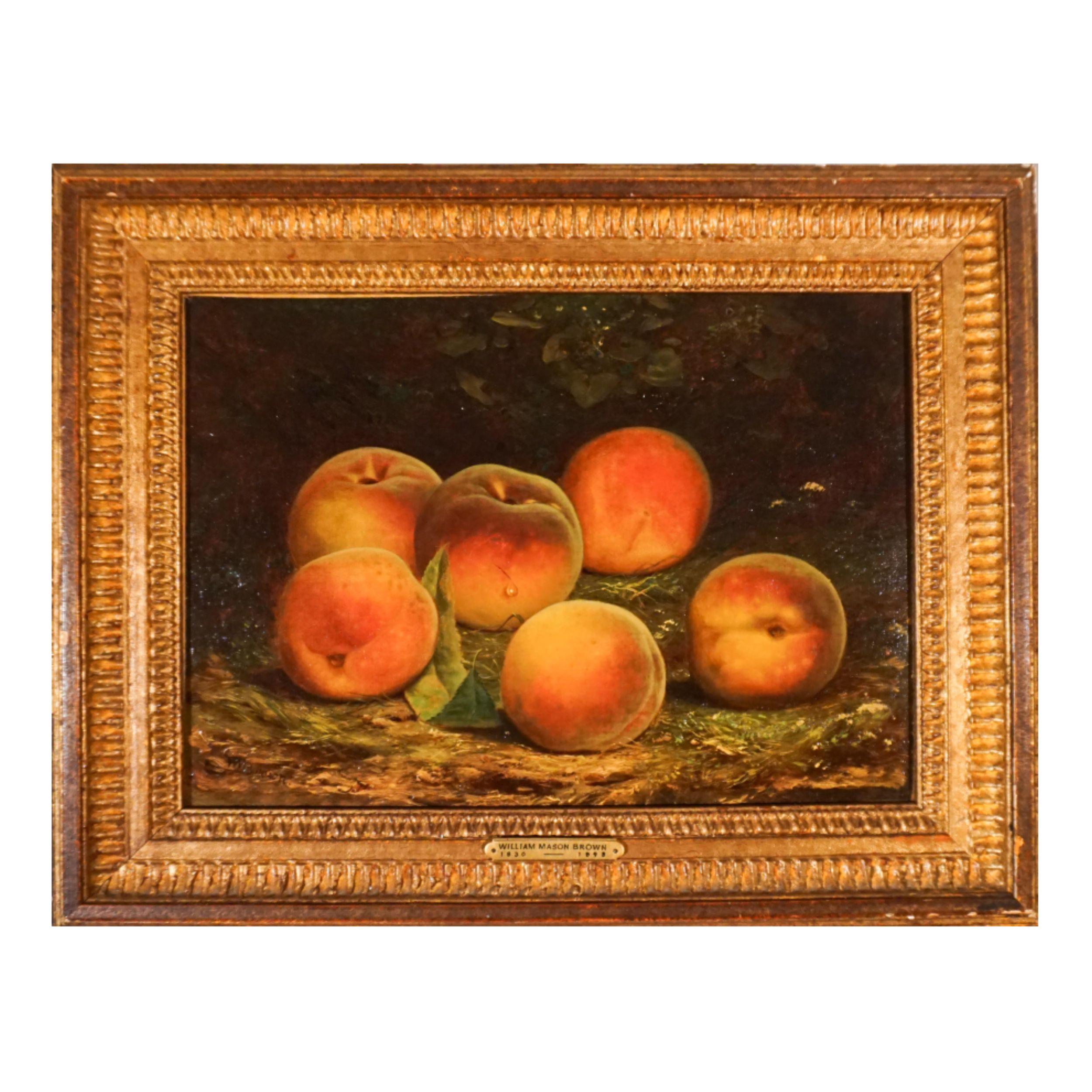 "Natura morta con pesche" - Painting di William Mason Brown
