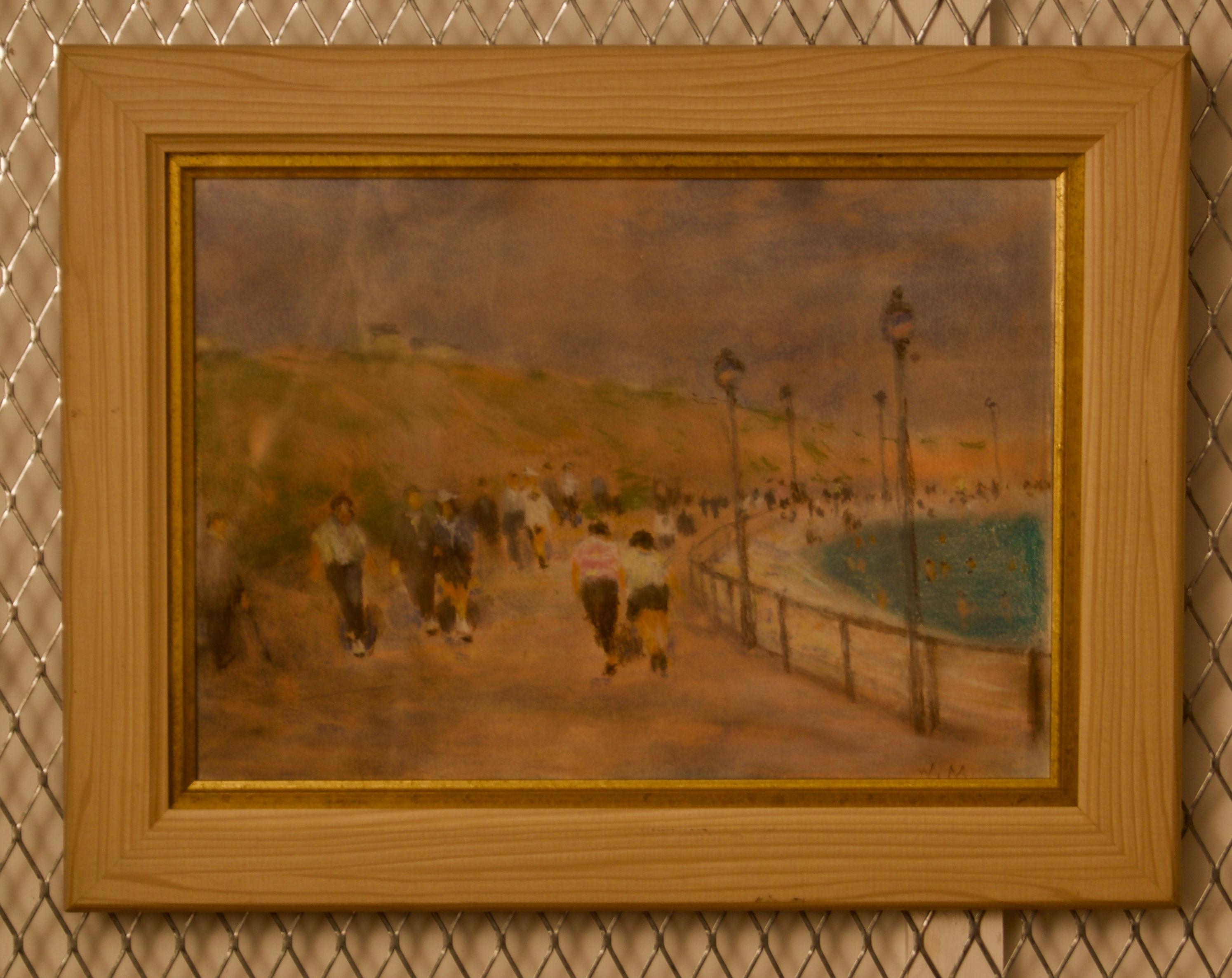 At the Seaside - Mid 20th Century Impressionist Pastel by William Mason  For Sale 1