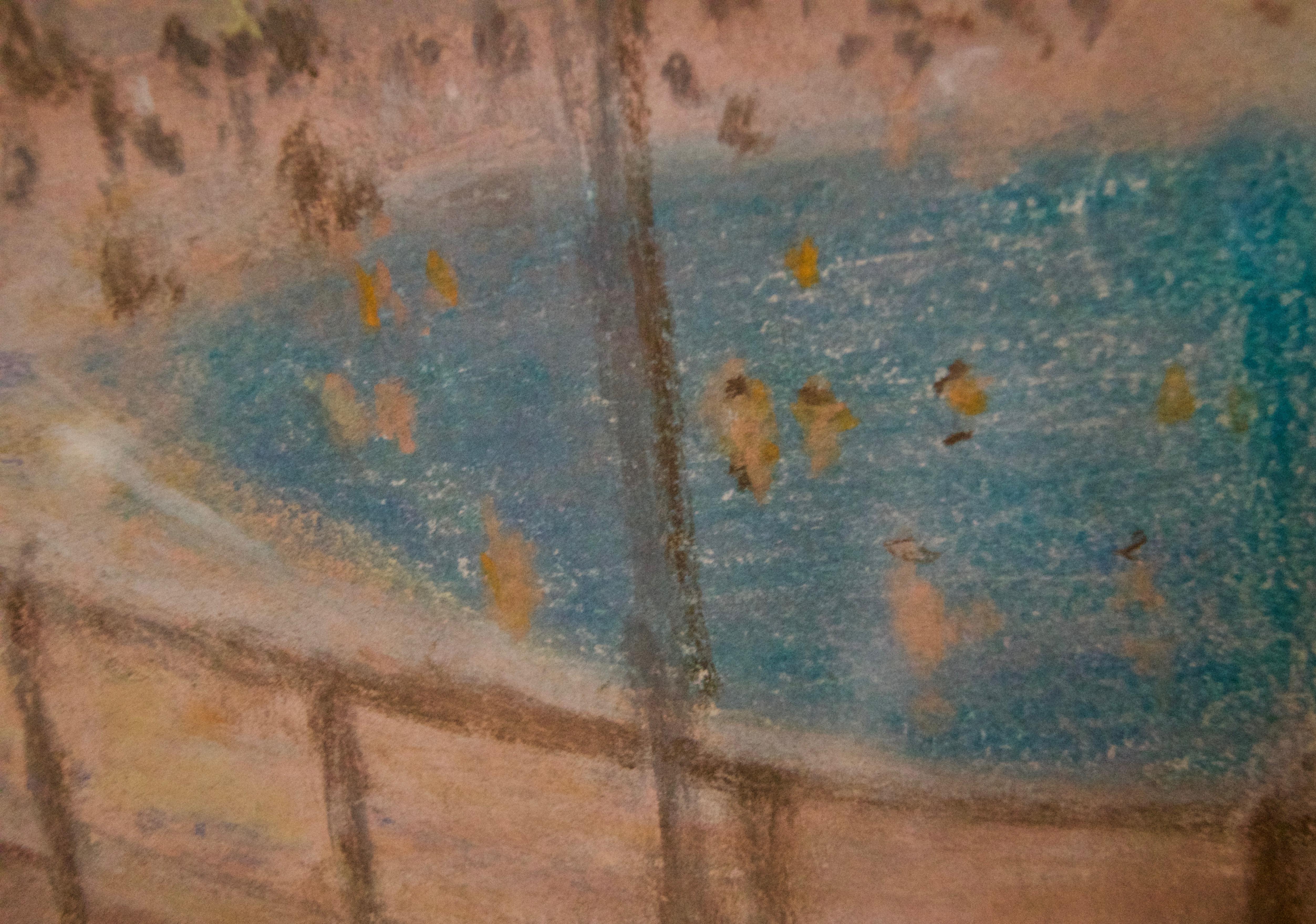 At the Seaside - Mid 20th Century Impressionist Pastel by William Mason  For Sale 5