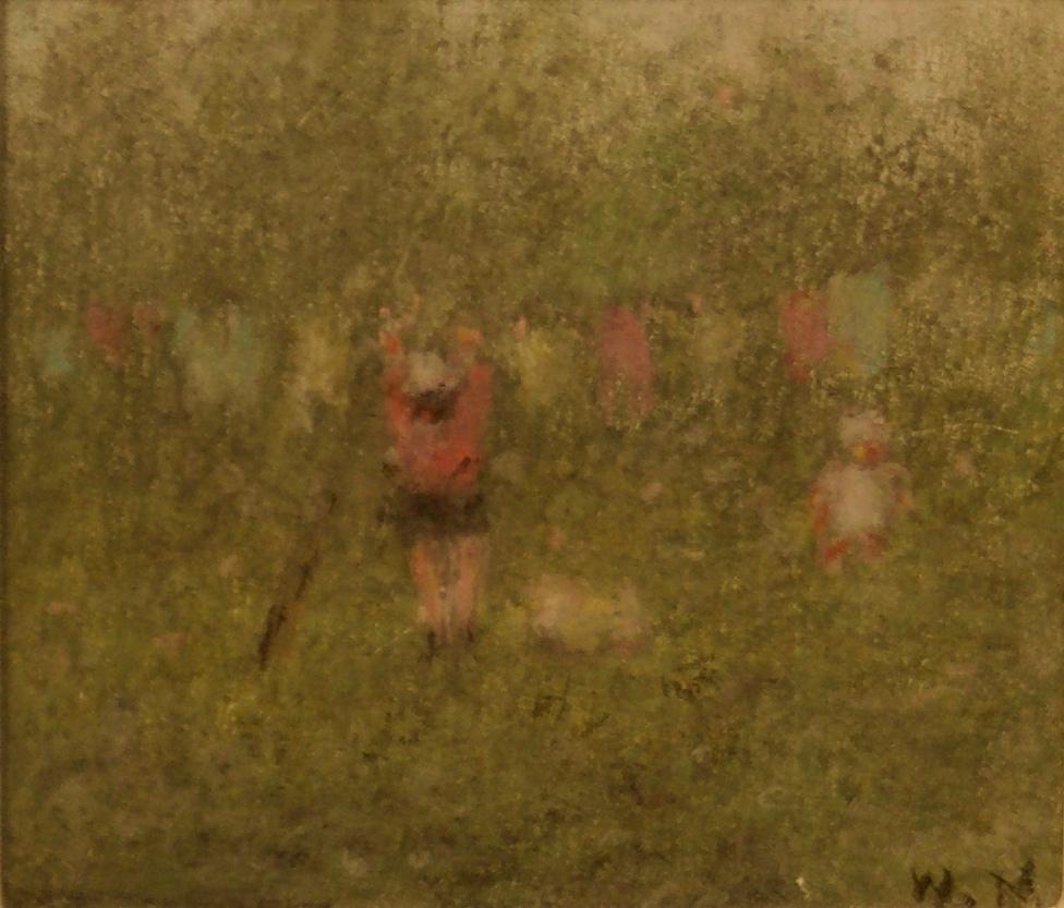 William Mason Landscape Painting – Hängebügel zum Waschen – impressionistisches pastellfarbenes Stück aus der Mitte des 20. Jahrhunderts – Mason 