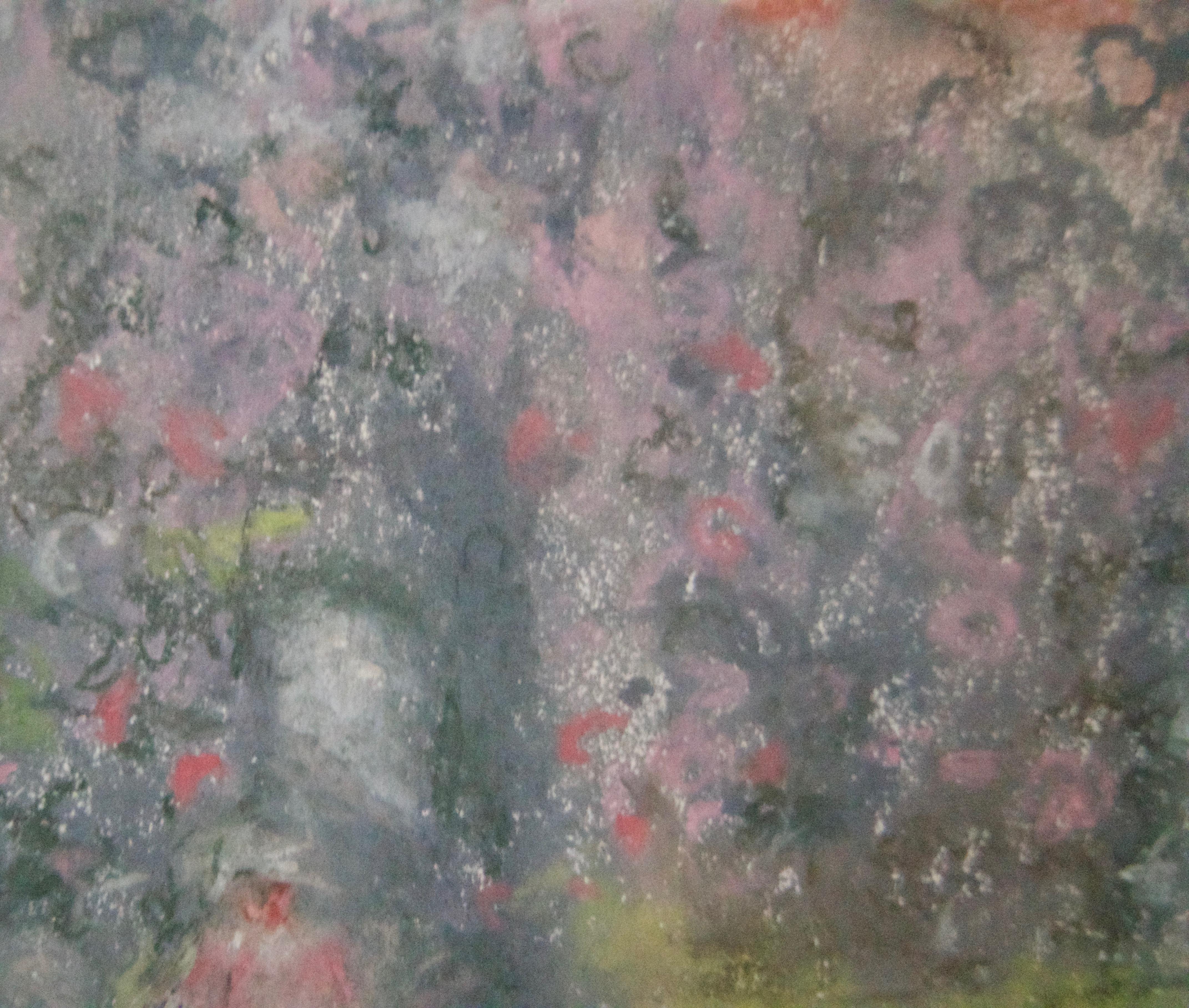 Into the Garden - Mid 20th Century Impressionist Oil Pastel by William Mason 1
