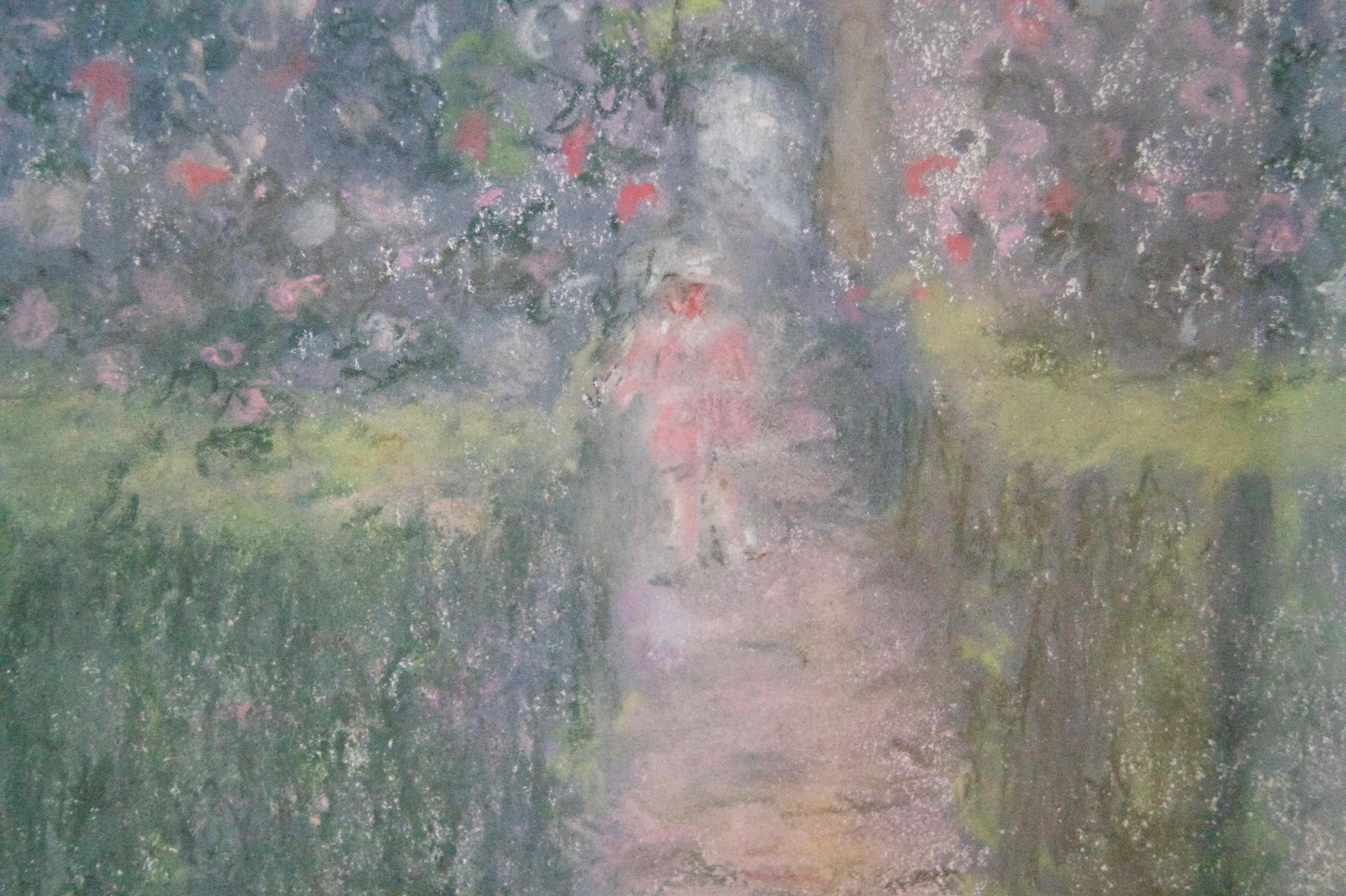 Into the Garden - Mid 20th Century Impressionist Oil Pastel by William Mason 2