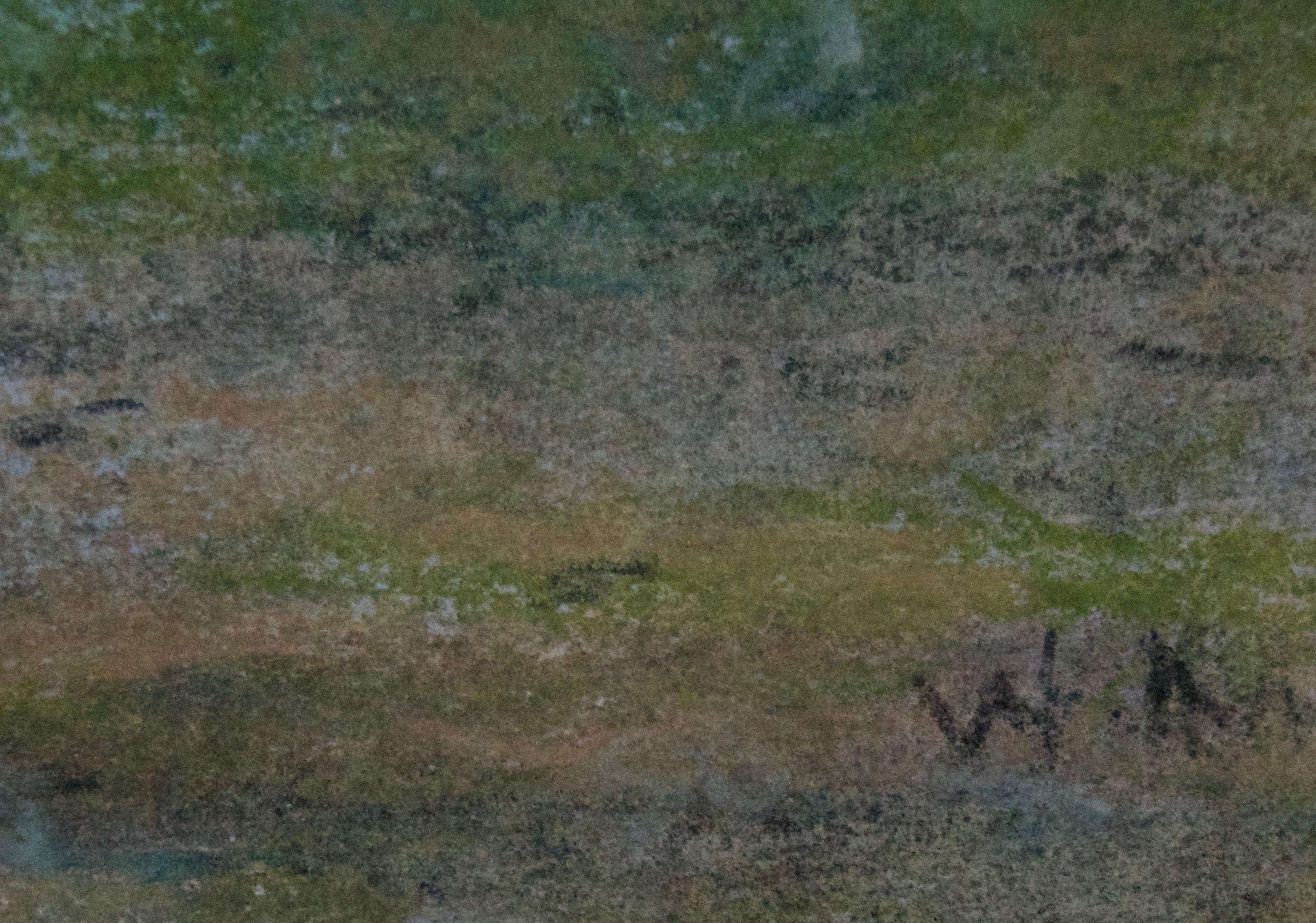 Two Old Men Sitting - Mid 20th Century Impressionist Oil Pastel by William Mason For Sale 3
