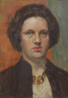 William Mason (1906 -2002) - 1964 Öl, Dame mit Schildpatt-Halskette