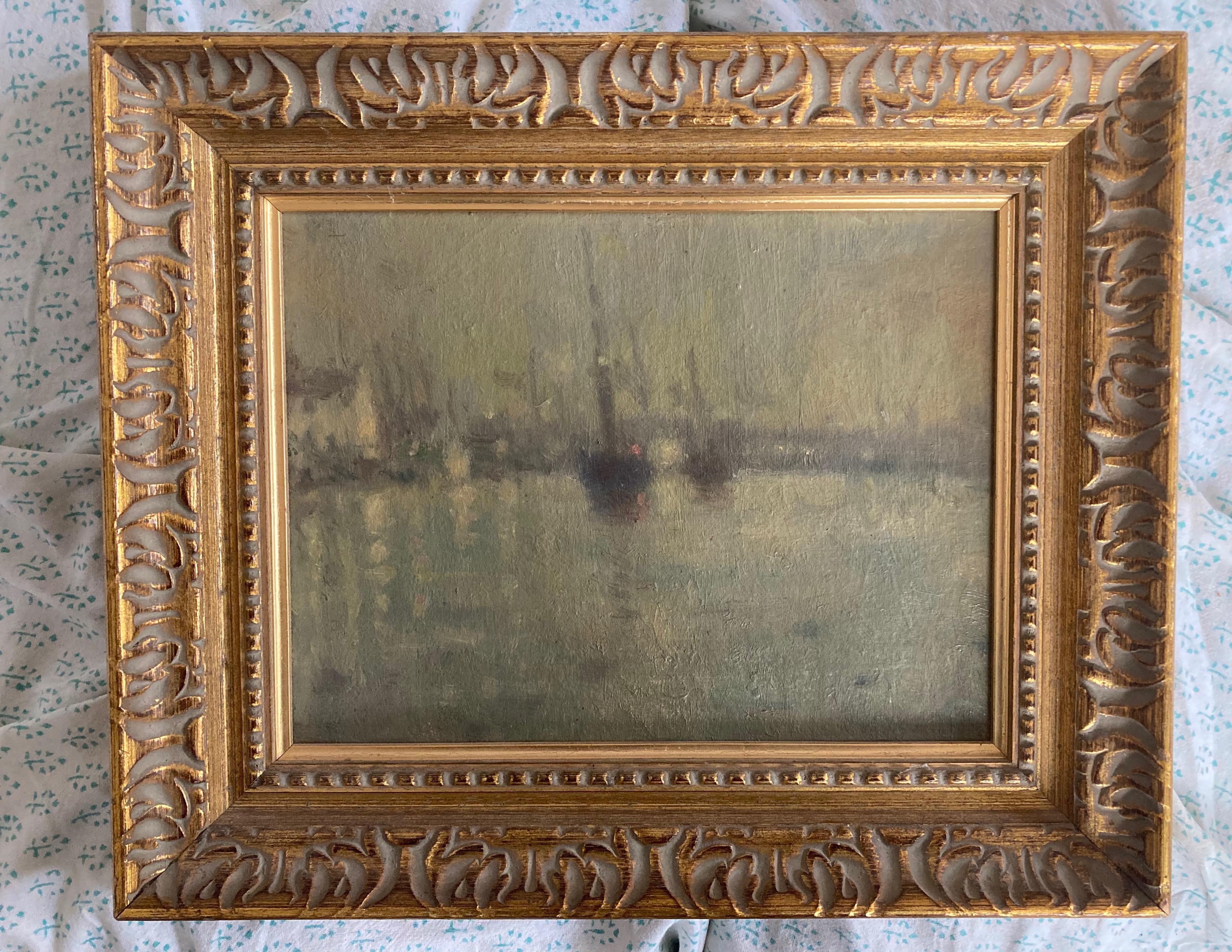 William Mason, Impresionista Escena portuaria crepuscular, Nocturno 1