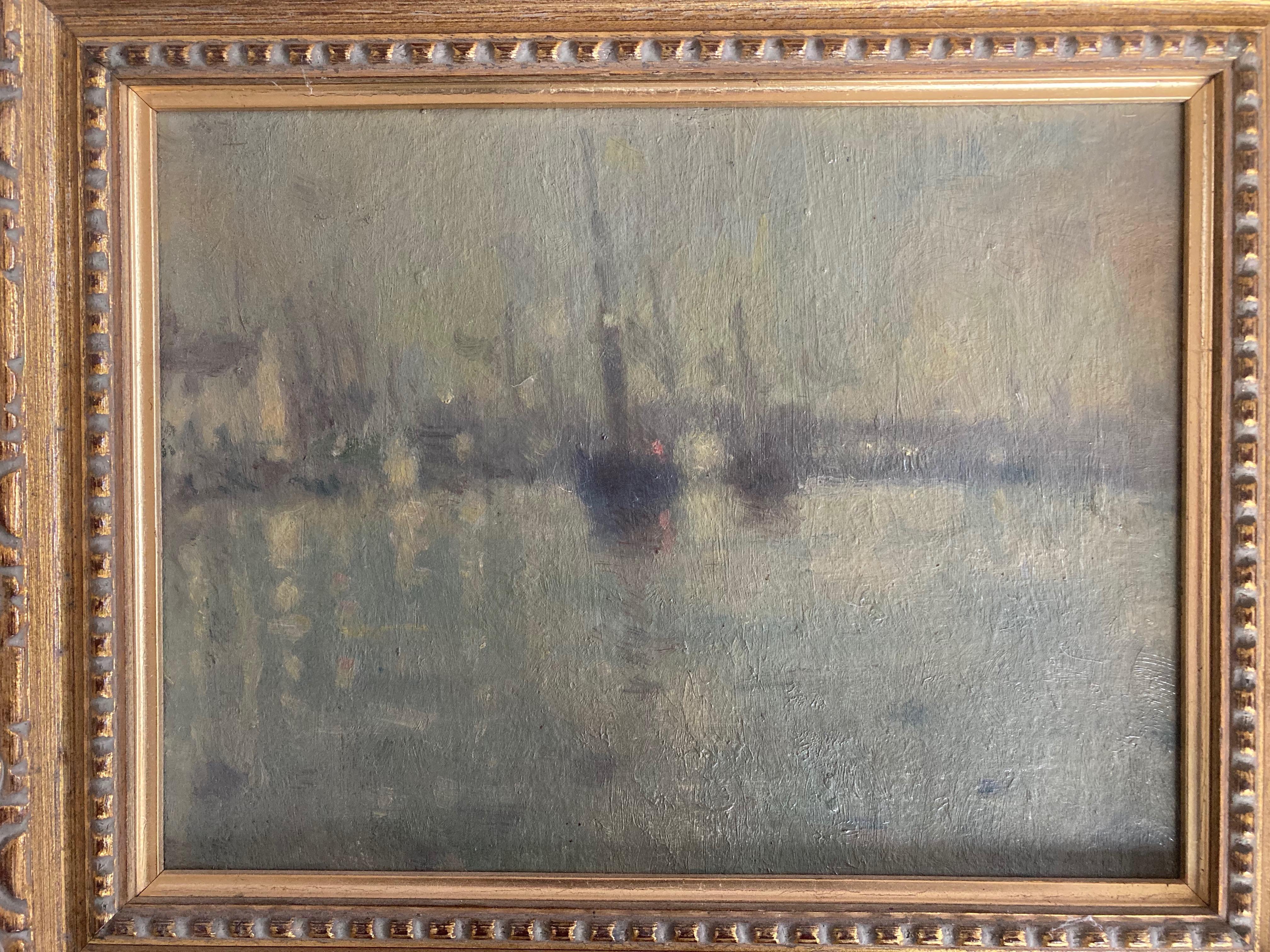 William Mason, Impresionista Escena portuaria crepuscular, Nocturno 3