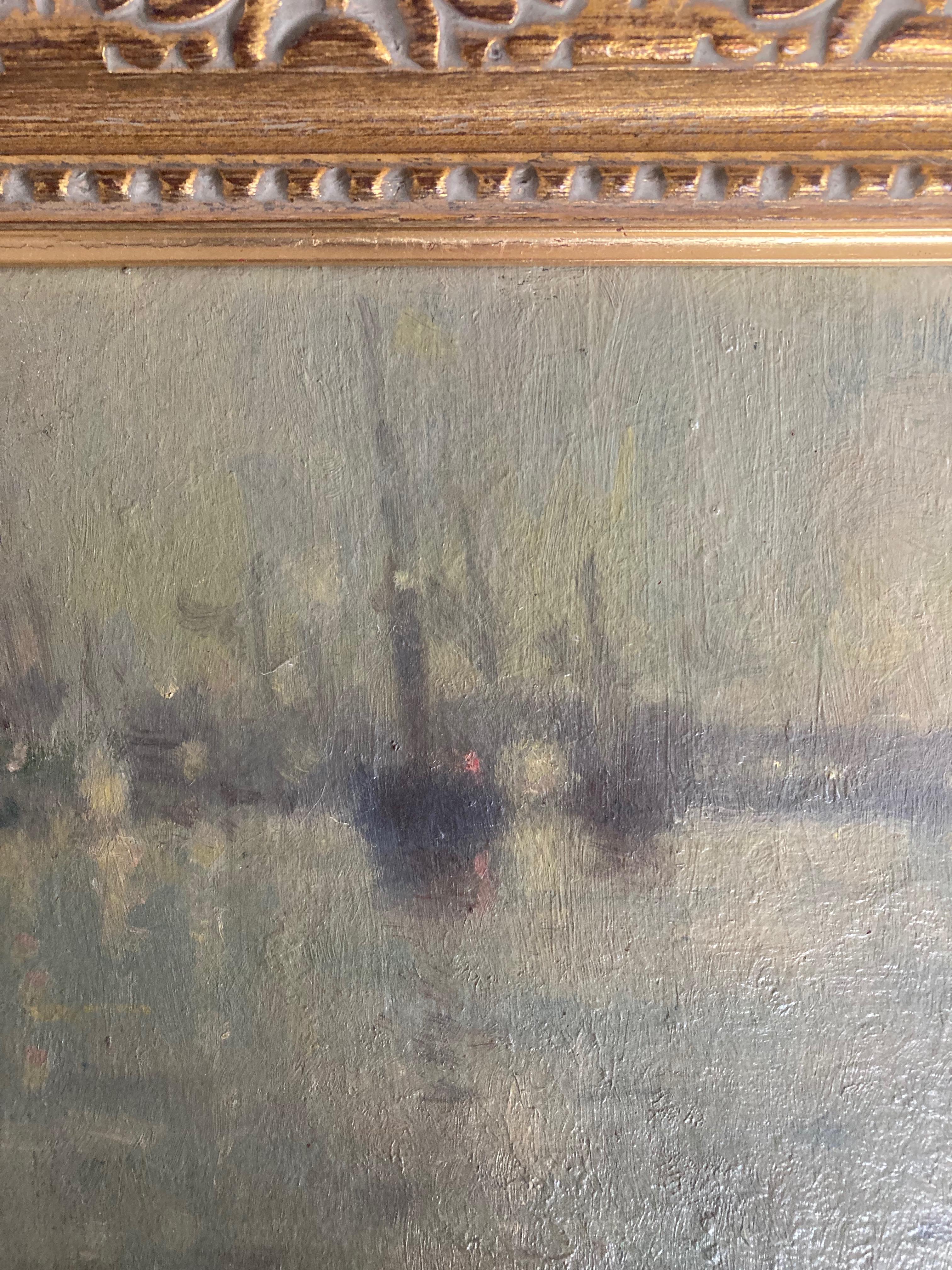 William Mason, Impresionista Escena portuaria crepuscular, Nocturno 4
