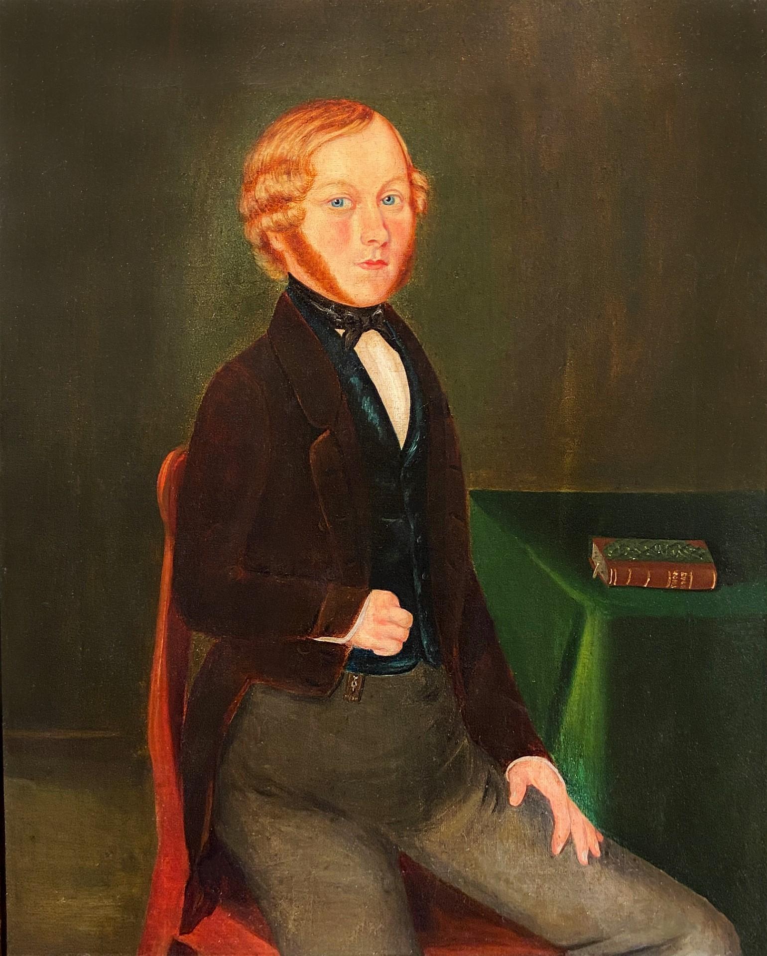 William Matthew Prior Portrait Painting - The Father, 19th Century Oil Painting Portrait, Primitive Folk Style
