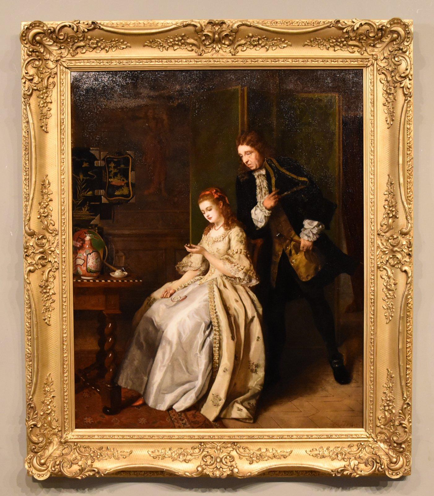 WILLIAM MAW EGLEY Interior Painting - Oil Painting by William Maw Egley "The Coming of Age" 