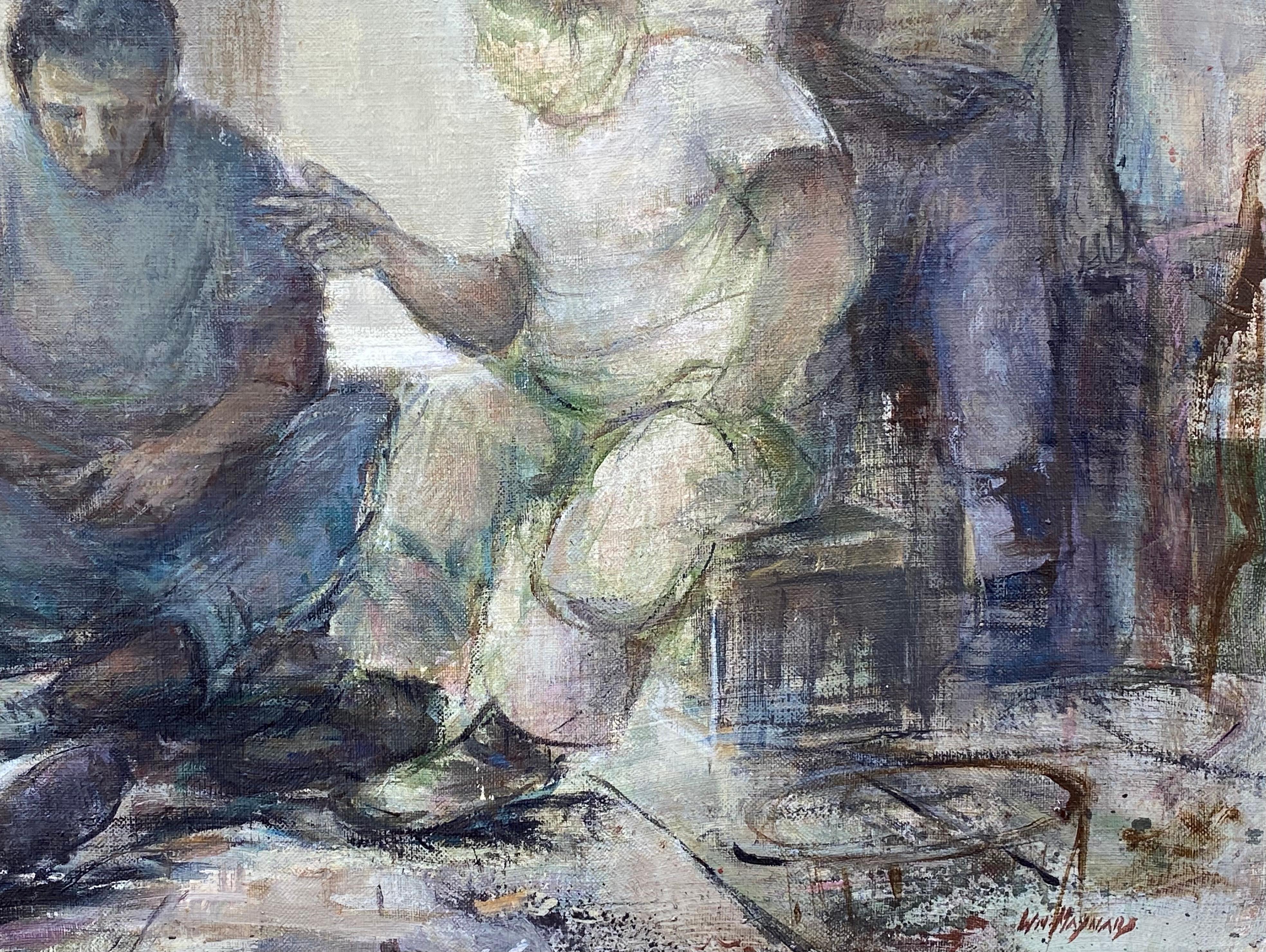 “Provincetown Fishermen” - Contemporary Painting by William Maynard
