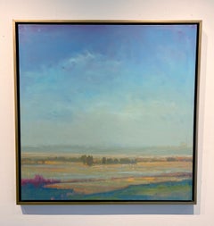 William McCarthy, "Tutto è nuovo" Pittura ad olio di un paesaggio atmosferico blu