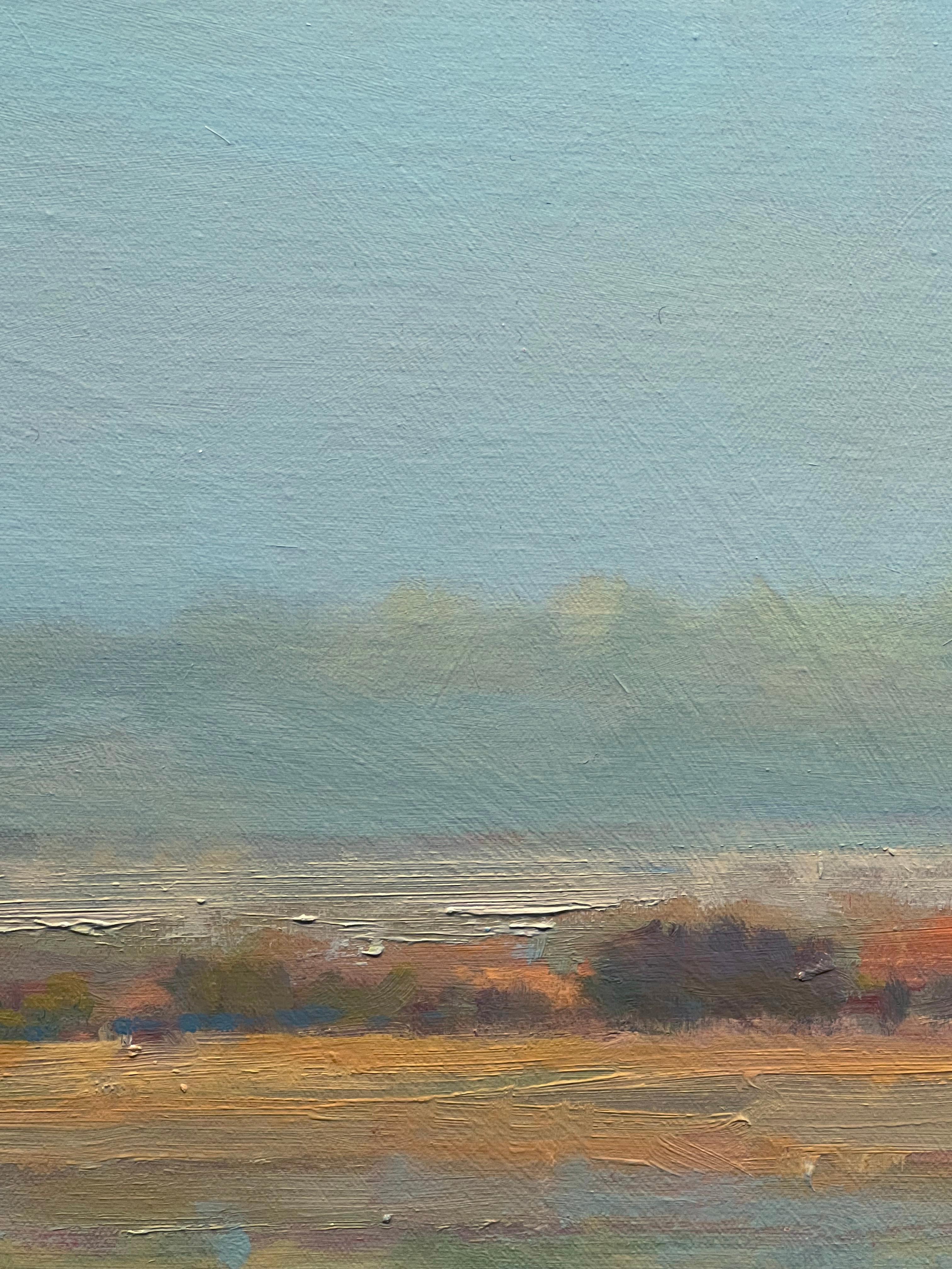 Peinture à l'huile de William McCarthy, « Tout est nouveau », paysage atmosphérique bleu en vente 5