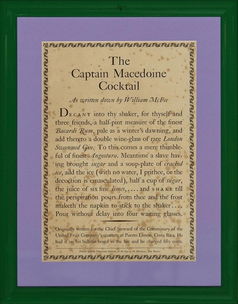 William McFee Print - The Captain Macedoine Cocktail