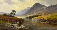Loch Eilt in the Scottish Highlands Realist Landscape Vintage Oil Painting