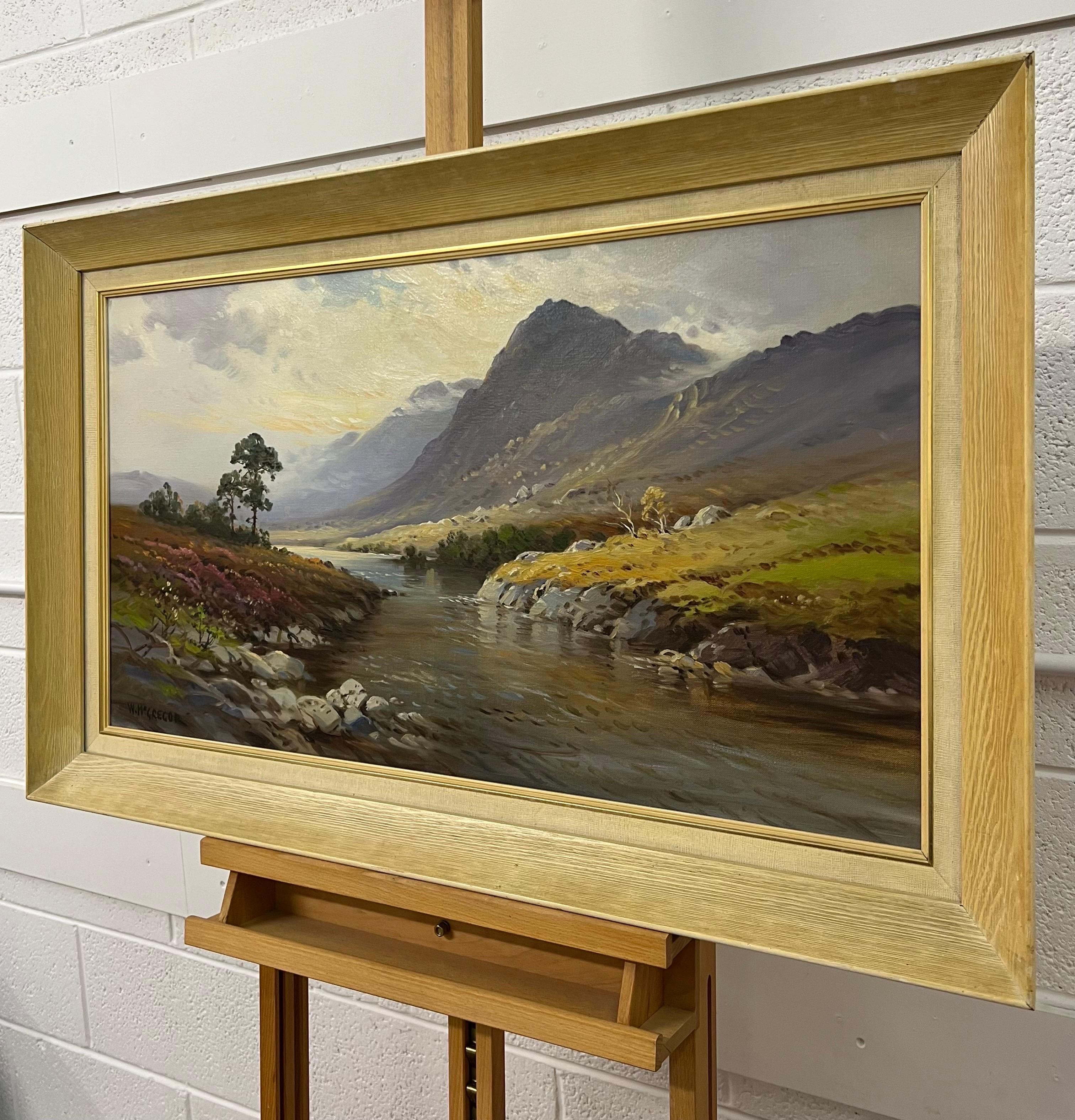 Realistisches Landschaftsgemälde, Loch Eilt in the Scottish Highlands, Ölgemälde im Angebot 1