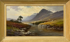 Vintage Loch Eilt in the Scottish Highlands Realist Landscape Oil Painting