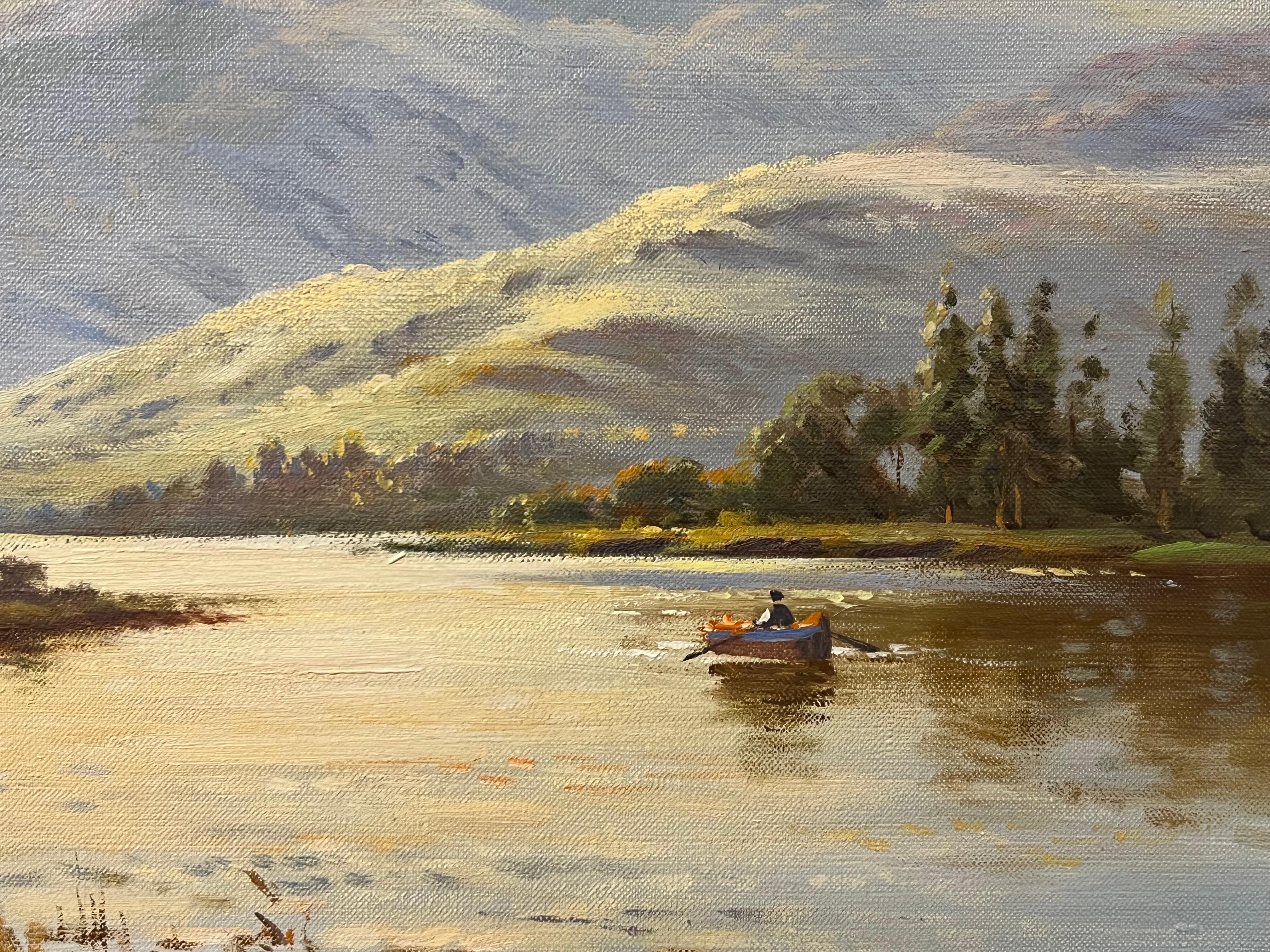 Loch Long in Argyll, dans les Highlands écossais, peinture à l'huile réaliste de paysage 6