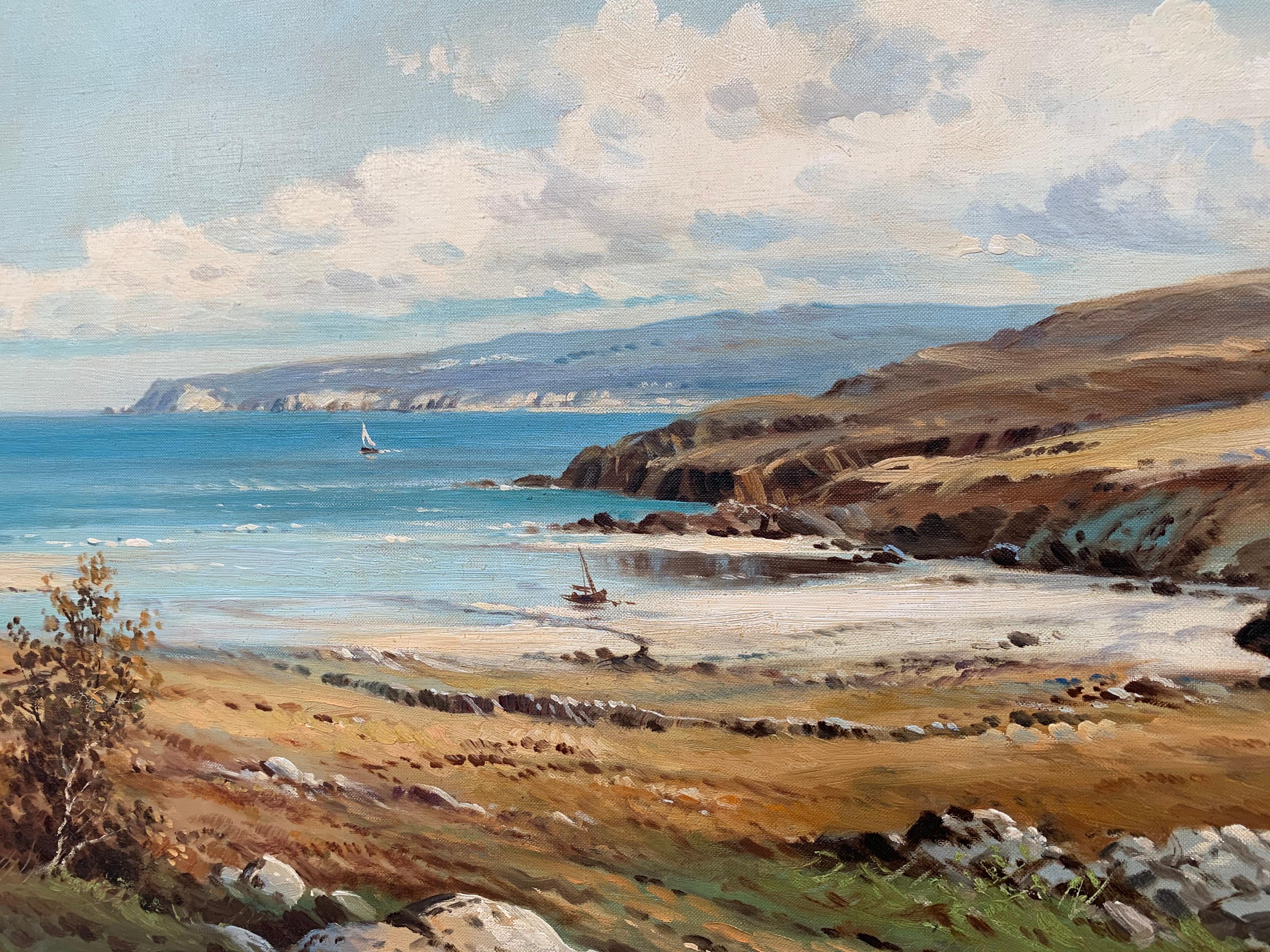 Original Oil Painting of the North Coast of Scotland by British Artist, William McGregor. Entitled Off the Sutherland Coast. Provenance John Mathieson Edinburgh. 

Art measures 30 x 20 inches
Frame measures 35 x 25 inches 
