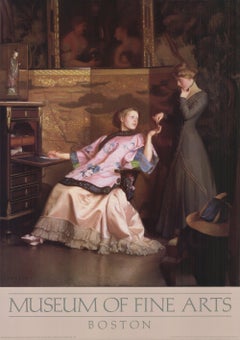 Retro 1988 After William McGregor Paxton 'The New Necklace' Offset Lithograph
